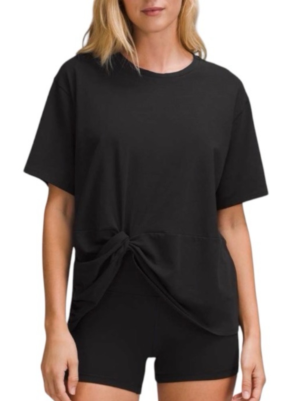 Lululemon Athletica Twist-Front Oversized T-Shirt In Black